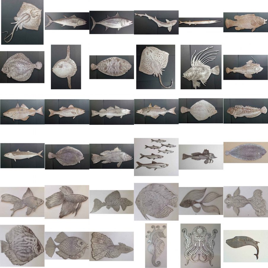Les poissons gravés